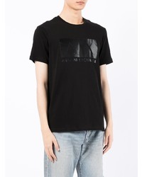 T-shirt à col rond imprimé noir Armani Exchange