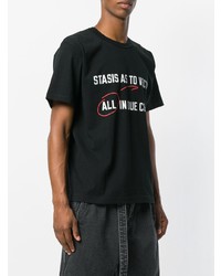 T-shirt à col rond imprimé noir Sacai