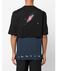 T-shirt à col rond imprimé noir Lanvin