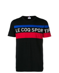 T-shirt à col rond imprimé noir Le Coq Sportif