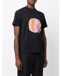 T-shirt à col rond imprimé noir Jacquemus