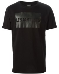 T-shirt à col rond imprimé noir Les (Art)ists