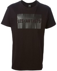 T-shirt à col rond imprimé noir Les (Art)ists