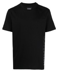 T-shirt à col rond imprimé noir Les Hommes