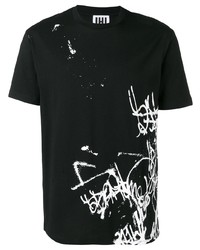 T-shirt à col rond imprimé noir Les Hommes Urban