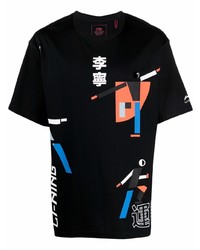 T-shirt à col rond imprimé noir Li-Ning