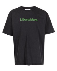 T-shirt à col rond imprimé noir Liberaiders