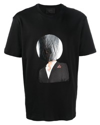 T-shirt à col rond imprimé noir Limitato