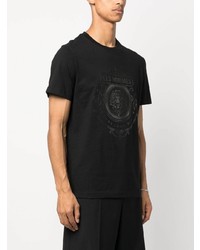 T-shirt à col rond imprimé noir Les Hommes