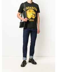 T-shirt à col rond imprimé noir DSQUARED2