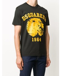 T-shirt à col rond imprimé noir DSQUARED2