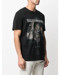 T-shirt à col rond imprimé noir Billionaire