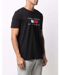 T-shirt à col rond imprimé noir Tommy Hilfiger