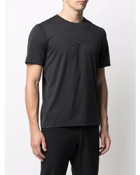 T-shirt à col rond imprimé noir Arc'teryx