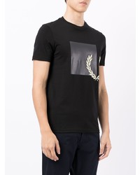 T-shirt à col rond imprimé noir Fred Perry