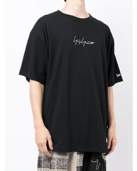 T-shirt à col rond imprimé noir Yohji Yamamoto