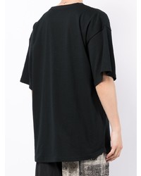 T-shirt à col rond imprimé noir Yohji Yamamoto