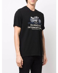 T-shirt à col rond imprimé noir Barbour