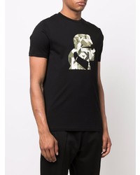 T-shirt à col rond imprimé noir Karl Lagerfeld