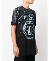 T-shirt à col rond imprimé noir Philipp Plein