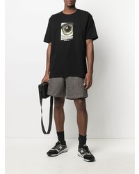 T-shirt à col rond imprimé noir Stussy