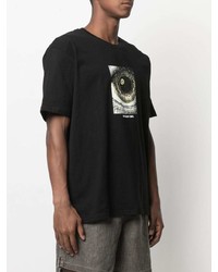 T-shirt à col rond imprimé noir Stussy