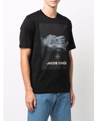 T-shirt à col rond imprimé noir Jacob Cohen