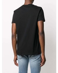 T-shirt à col rond imprimé noir Balmain