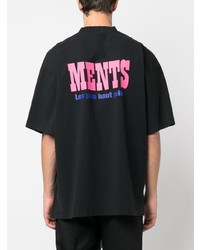 T-shirt à col rond imprimé noir Vetements