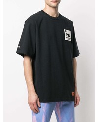 T-shirt à col rond imprimé noir Heron Preston