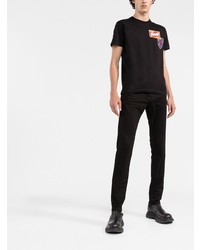 T-shirt à col rond imprimé noir DSQUARED2