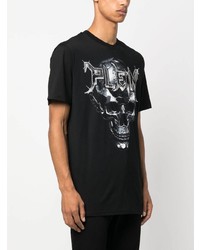 T-shirt à col rond imprimé noir Philipp Plein