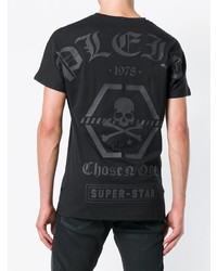 T-shirt à col rond imprimé noir Philipp Plein