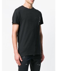 T-shirt à col rond imprimé noir Philipp Plein