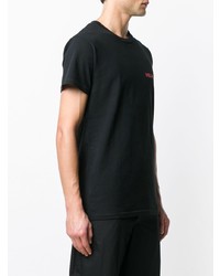 T-shirt à col rond imprimé noir Helmut Lang