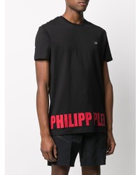 T-shirt à col rond imprimé noir Philipp Plein