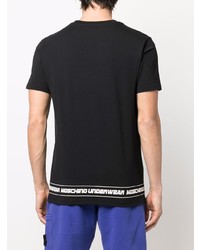 T-shirt à col rond imprimé noir Moschino