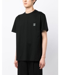 T-shirt à col rond imprimé noir Wooyoungmi