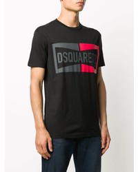 T-shirt à col rond imprimé noir DSQUARED2