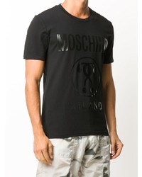 T-shirt à col rond imprimé noir Moschino