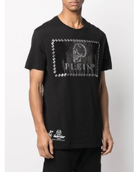 T-shirt à col rond imprimé noir Philipp Plein