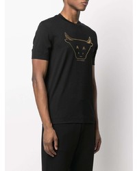 T-shirt à col rond imprimé noir Emporio Armani