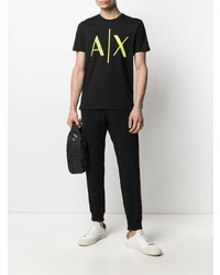 T-shirt à col rond imprimé noir Armani Exchange