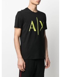 T-shirt à col rond imprimé noir Armani Exchange