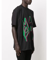 T-shirt à col rond imprimé noir MSGM