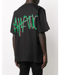 T-shirt à col rond imprimé noir MSGM