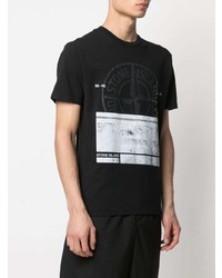 T-shirt à col rond imprimé noir Stone Island