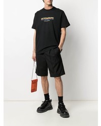 T-shirt à col rond imprimé noir Vetements