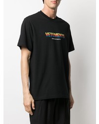 T-shirt à col rond imprimé noir Vetements