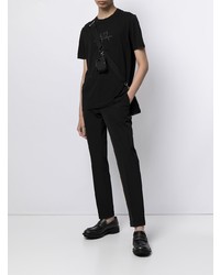 T-shirt à col rond imprimé noir Emporio Armani